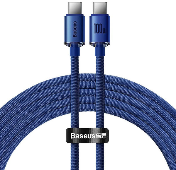 Cabo Usb-C - Usb-C Crystal Shine 100W: 1.2m Azul