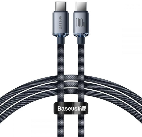 Cabo Usb-C - Usb-C Crystal Shine 100W/3A 120Cm Preto