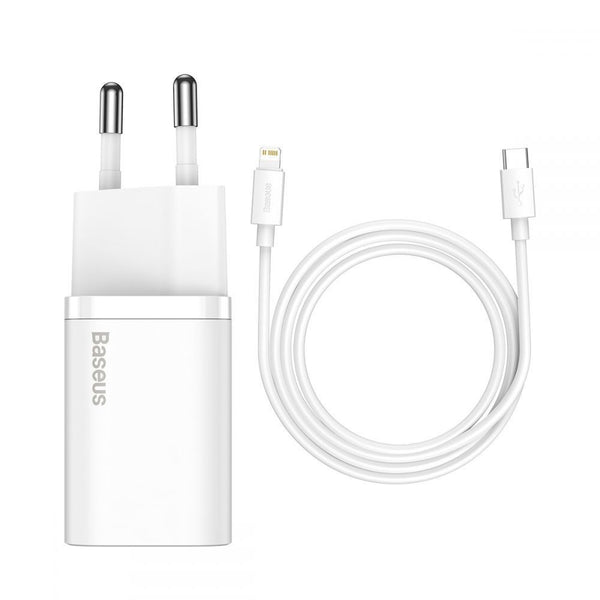 Carregador Carregamento Rápido Super Si c/ Cabo Usb-C Para Lightning 1mt Branco