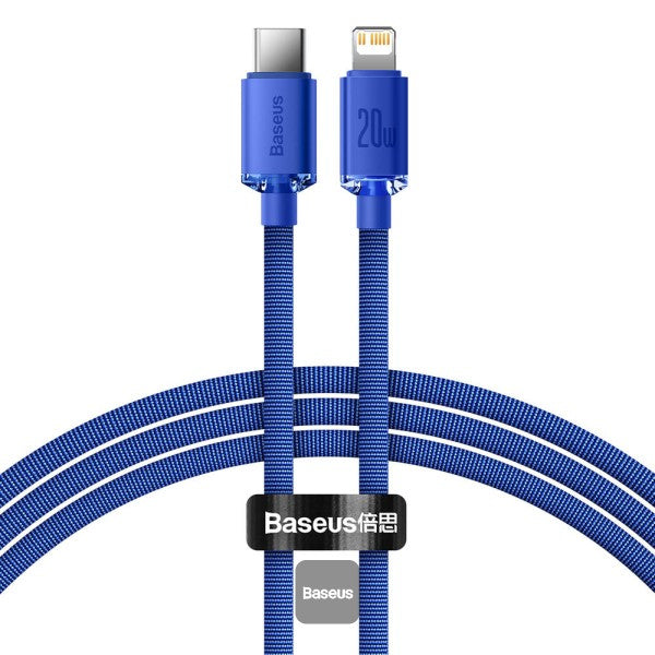 Cabo Crystal Shine Series Fast Charging Data Type-C To Ip 20W 1.2M Blue