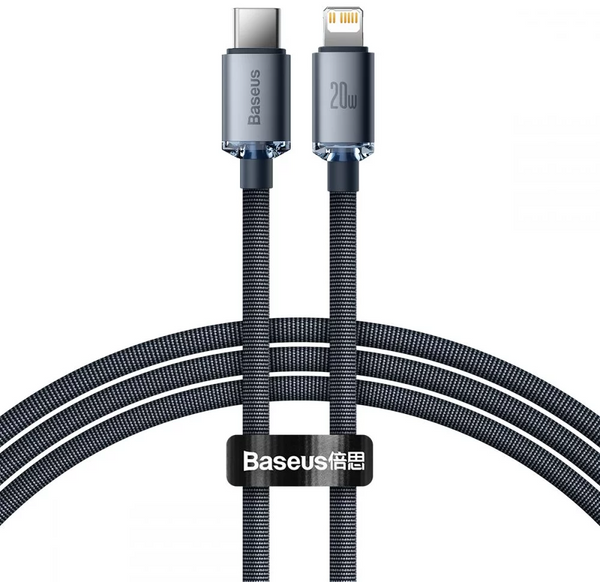 Cabo Usb-C - Lightning Crystal Shine 20W 1.2m Preto